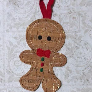 Gingerbread boy ornament In The Hoop machine embroidery design