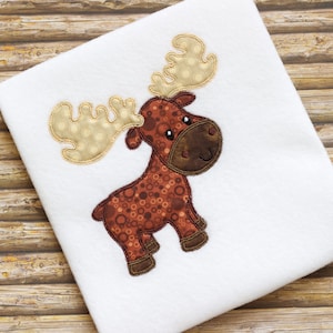 Moose vintage stitch Appliqué machine Embroidery design