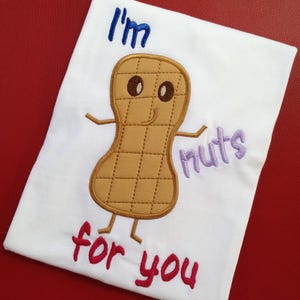 I&#39;m Nuts for You saying Valentine appliqué machine embroidery design