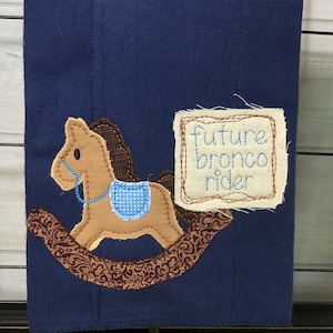Future bronc rider rocking horse shabby chic bean stitch appliqué machine embroidery design