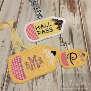 Pencil passes/keychain/decoration In the Hoop machine embroidery design