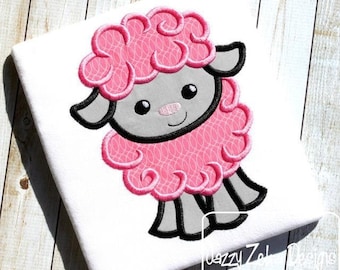 Sheep applique machine embroidery design