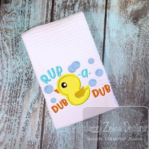 Rub a dub dub saying rubber ducky appliqué machine embroidery design