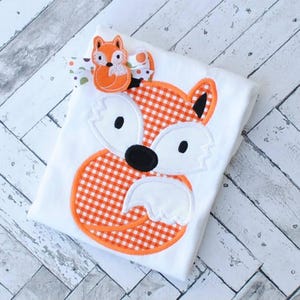 Fox applique machine embroidery design