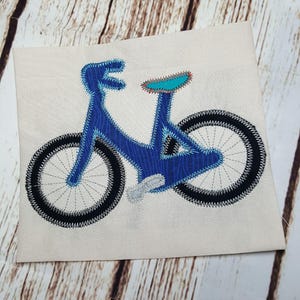 Bicycle vintage stitch applique machine embroidery design