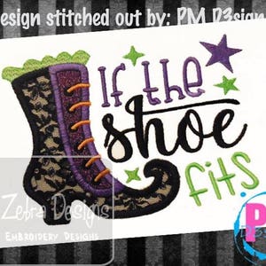If the shoes fits saying Halloween appliqué machine embroidery design image 2