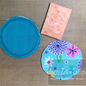 In the hoop reusable makeup remover pads machine embroidery design