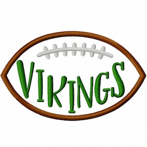 Vikings football appliqué embroidery design