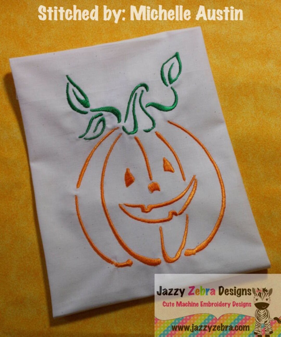 Jack - O - Lantern Satin Pumpkin Machine Embroidery Design - Etsy