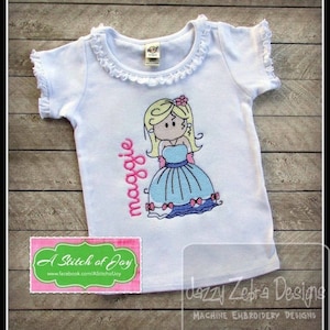 Princess Sketch Machine Embroidery Design