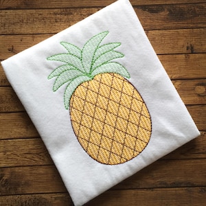 Pineapple motif filled machine embroidery design