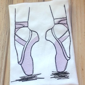 Ballet Shoes Sketch Machine Embroidery Design
