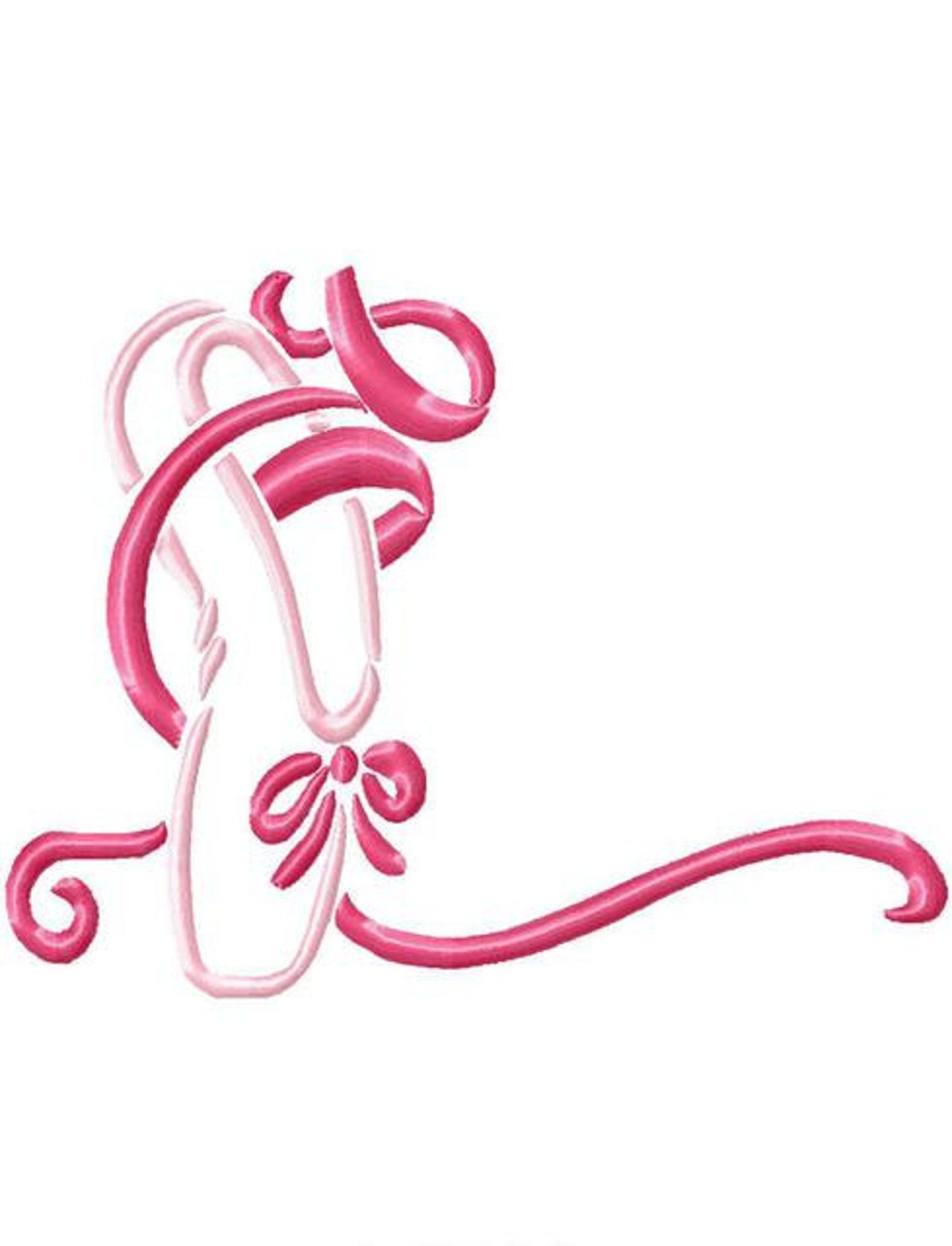 ballet shoe machine embroidery design - instant download design
