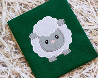 Sheep applique machine embroidery design