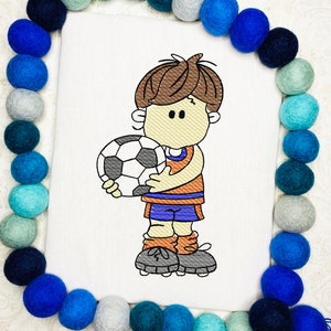 Soccer Player Sketch Machine Embroidery Design