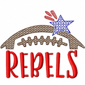 Rebels football machine embroidery design