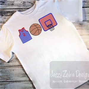 Trio Basketball Skizze Stickdatei