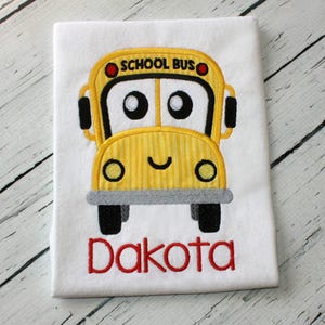 School Bus appliqué machine embroidery design