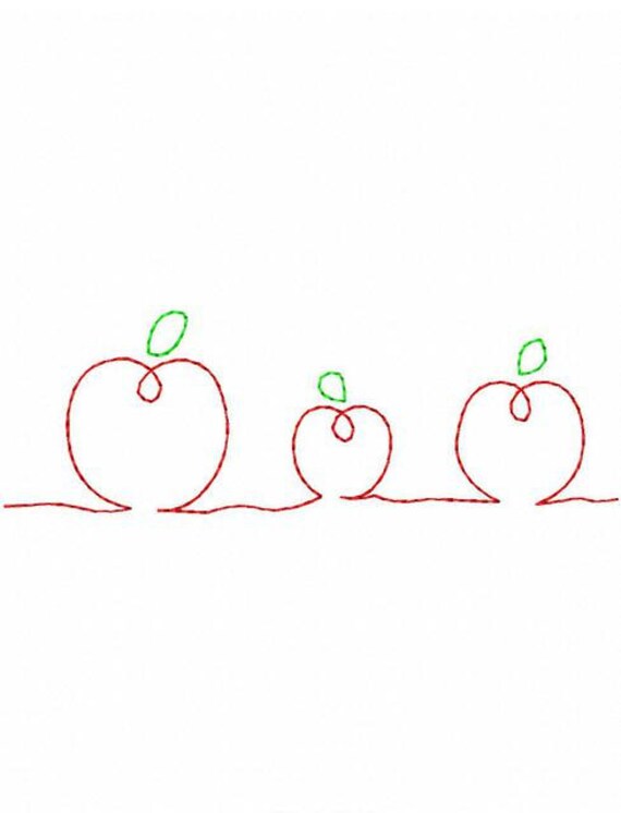 Apples machine embroidery design apple embroidery design Etsy