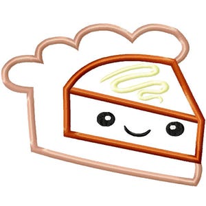 Pie slice with face appliqué machine embroidery design