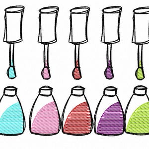 Nail Polish Sketch Machine Embroidery Design