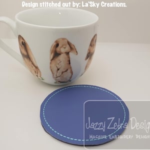 Blank round coaster In the hoop machine embroidery design