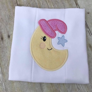 Moon Baby Girl appliqué machine embroidery design