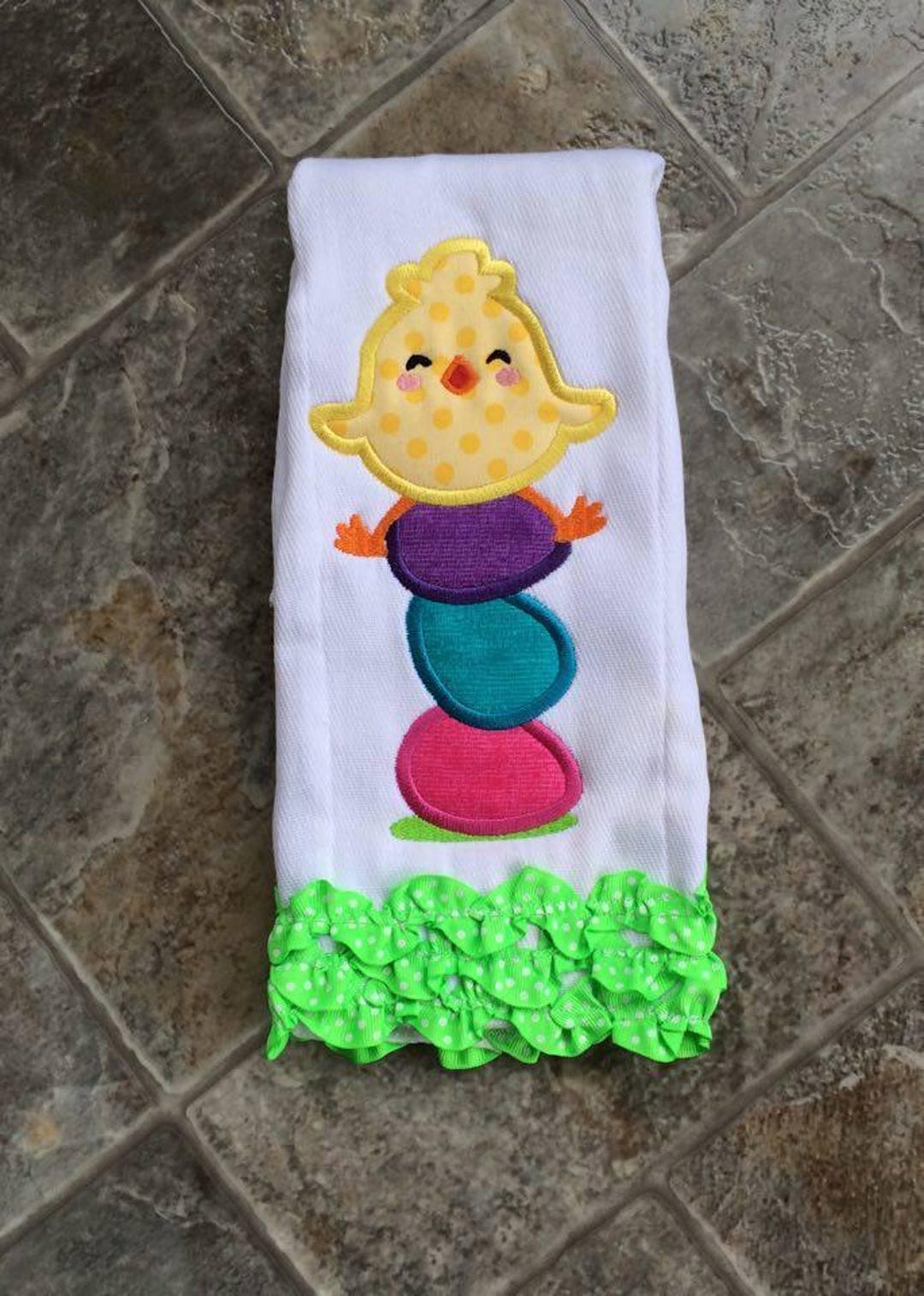 Easter Chick on Egg Stack Applique Machine Embroidery Design - Etsy