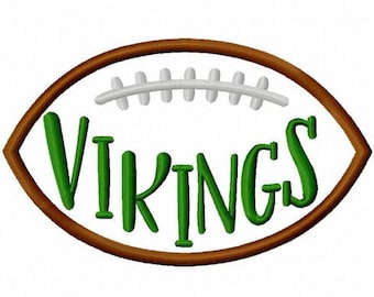 Vikings football appliqué embroidery design