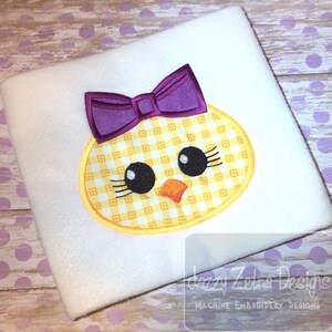 Girl Chick appliqué machine embroidery design