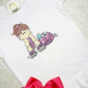Girl Soccer Sketch Machine Embroidery Design