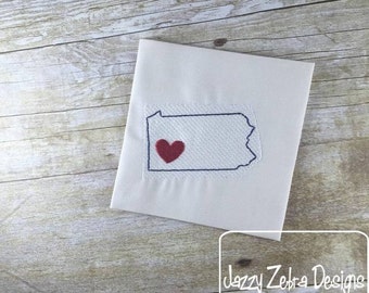 Pennsylvania State Sketch Embroidery Design