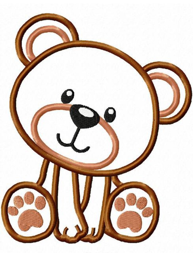 Bear Appliqué Machine Embroidery Design image 4