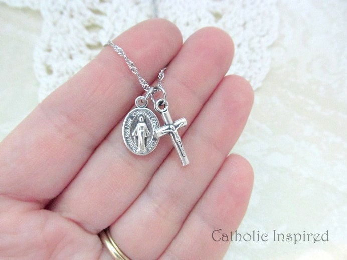 Catholic Religious Medals Pack Of 12 - 1 Inch Oxidized Metal Medals Of Jesus, Mary & Saints
