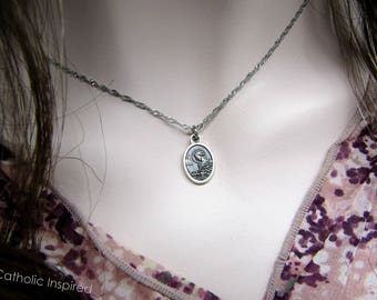 Custom Select from our Selection of Tiny Medals- Stainless Steel Chain - Catholic Saint Miraculous Petite