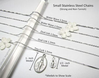 Stainless Steel Chain Necklace - Tarnish-free and Strong! Choose the Style! 100% Stainless Steel