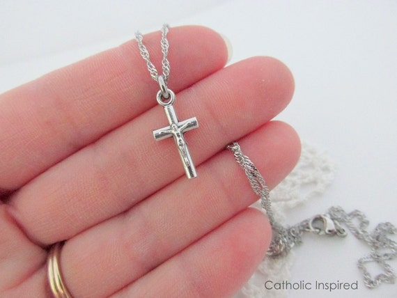 Rhodium Plate Twist Bangle Bracelet with St Brigit Cross Charm 5 3//4 Inch