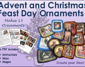 Ornament Set #2 PDF- Create your own with this printable download PDF - Includes Instructions & 13 Images to use! Ornaments Christmas