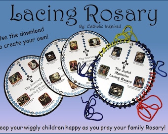 Lacing Rosary for Children - An Instant Download to Create Your Own! - DIY