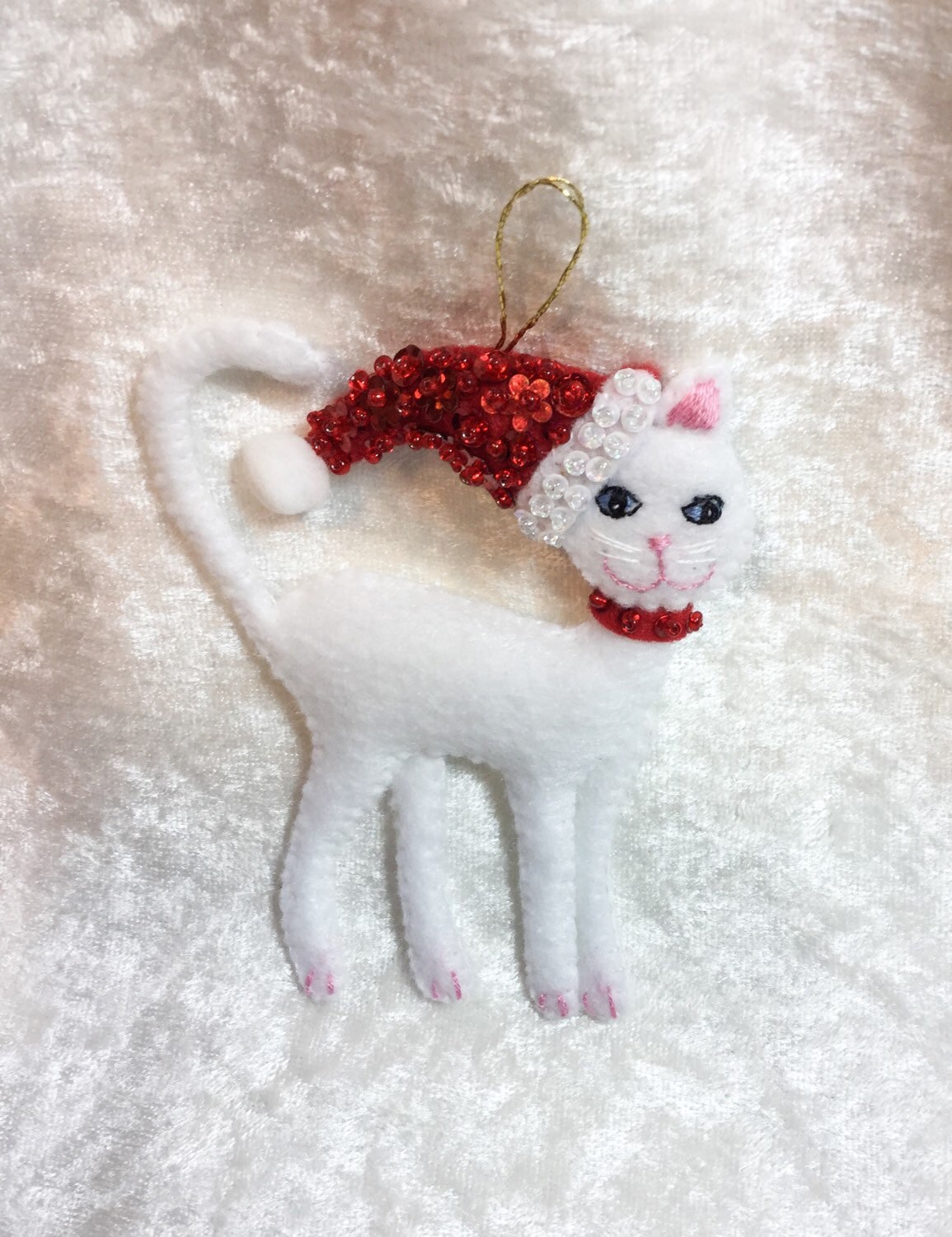 Black Felt Cat Christmas Decoration Christmas Tree Decor Etsy