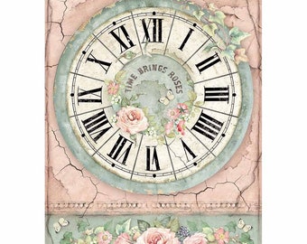 Hobby Colors Rice Paper Clock Stamperia Rice Decoupage A3