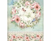 STAMPERIA Decoupage House of ROSES and BUTTERFLY Rice Paper A4 - DFSA4445