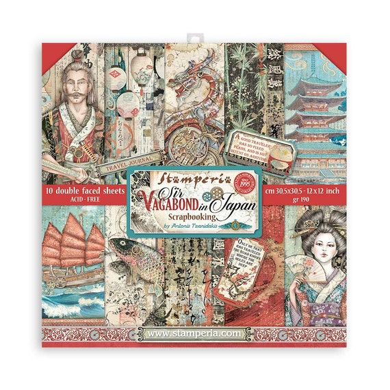 大特価 VAGABOND SIR Stamperia in 10 Paper Faced Double 12x12 JAPAN アルバム・スクラップ