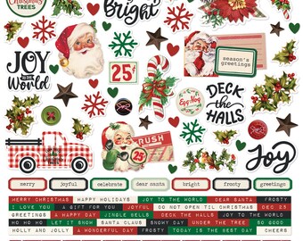 Simple Vintage Christmas Lodge - Layered Stickers