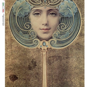 Paper Designs FACE On MIRROR A4 Decoupage Rice Paper  NOUVEAU 0025