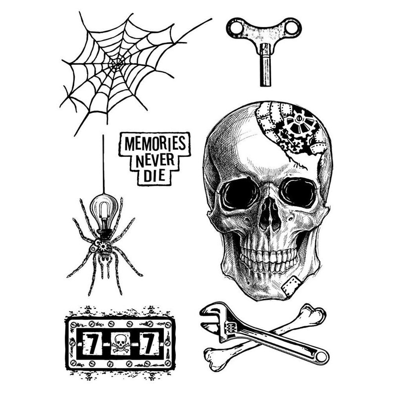 Stamperia MEMORIES NEVER DIE Mixed Media Art Stamp Rubber 15x20 cm #WTKAT06