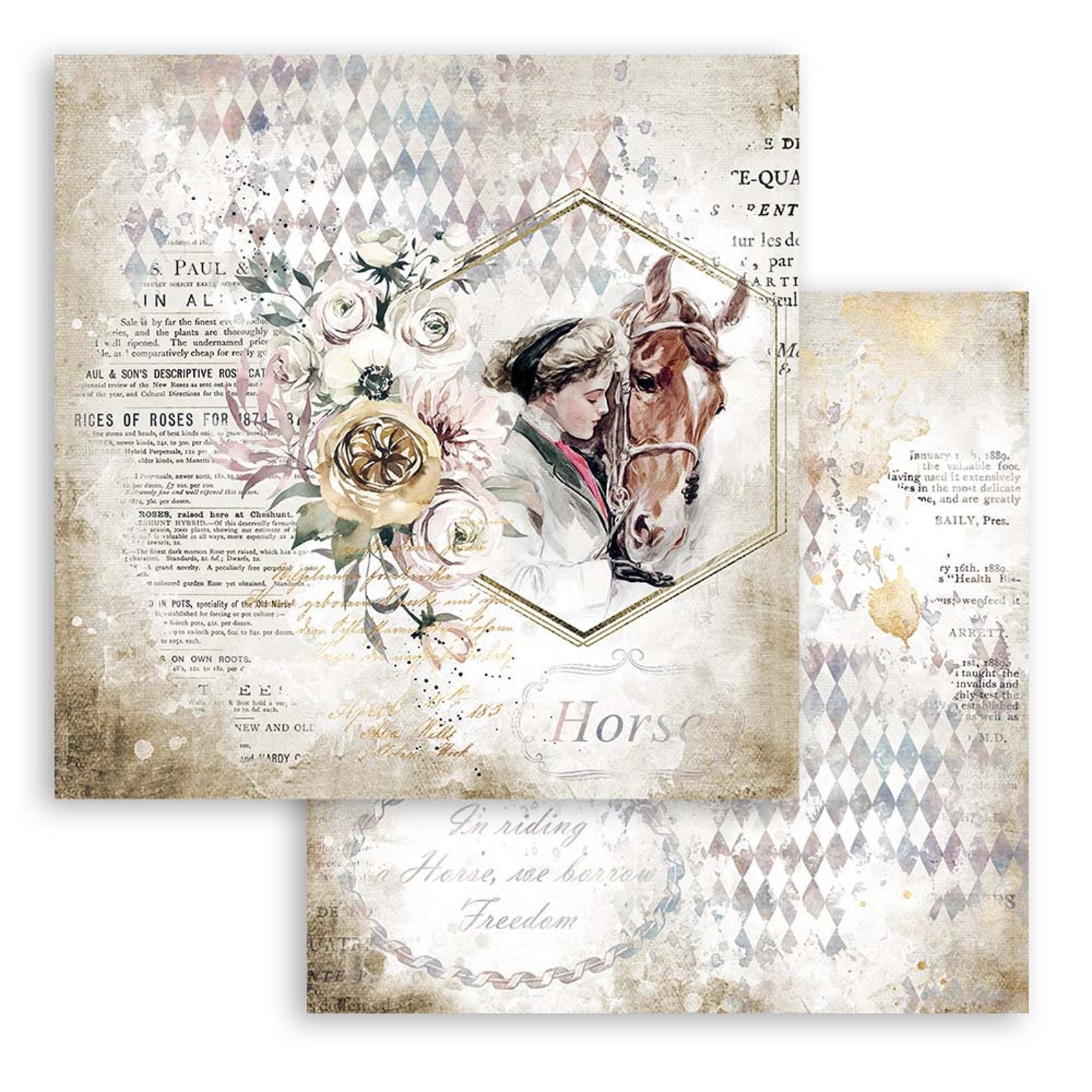 Stamperia ROMANTIC HORSES 12x12 Double Faced Paper 10 Sheets Etsy