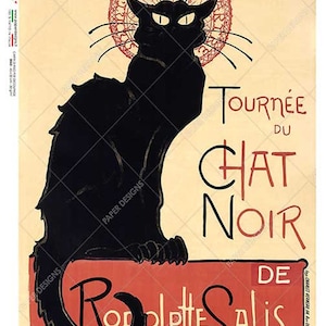 Paper Designs NOUVEAU 0043 CHAT NOIR Papier de riz pour découpage A4