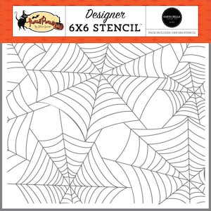Carta Bella - Hocus Pocus SPINNING WEBS - 6x6 Stencil Paint Mixed Media #CBHP153034