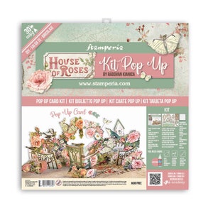 Kit de cartes pop-up MAISON DES ROSES Stamperia #SBPOP02